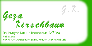 geza kirschbaum business card